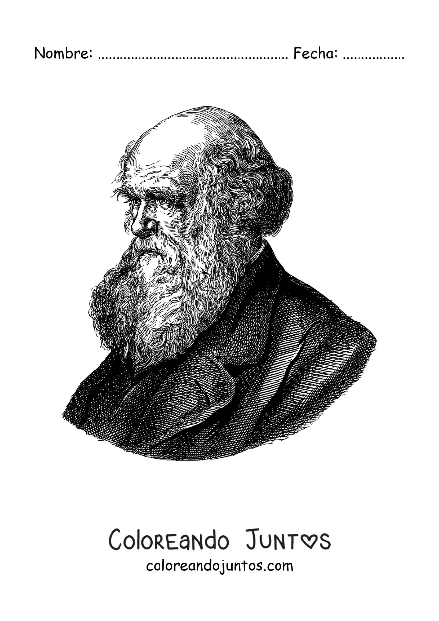 Imagen para colorear de Charles Darwin