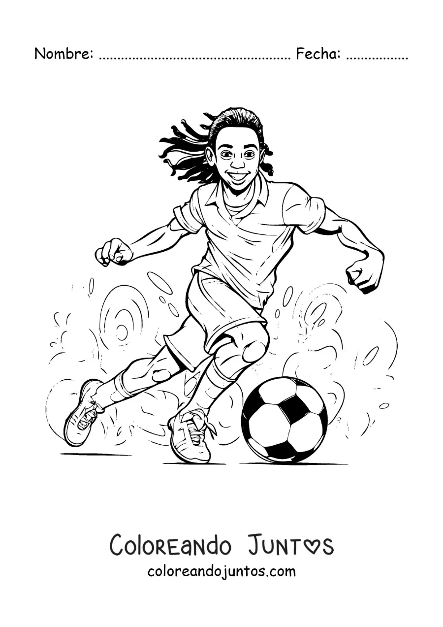 Imagen para colorear de Ronaldinho animado fácil