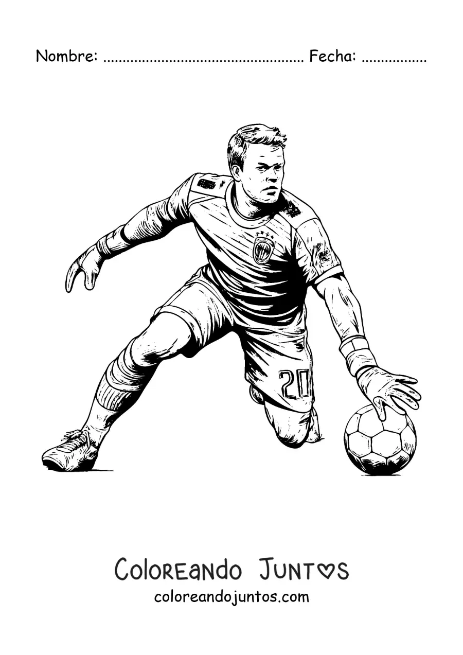 Imagen para colorear de el portero Manuel Neuer animado