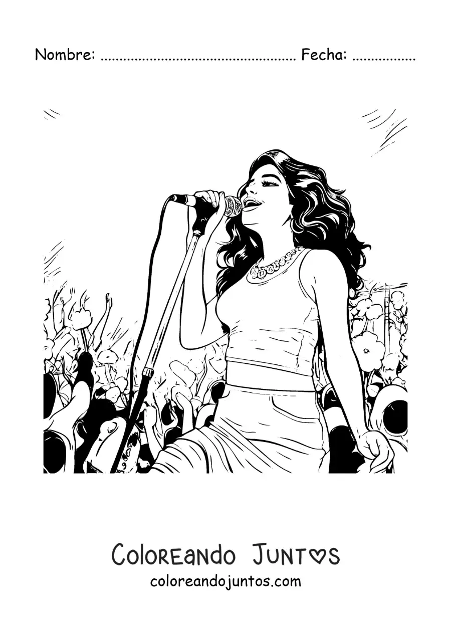 Imagen para colorear de Selena Gómez en un concierto