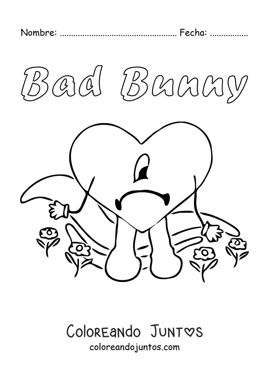 Imagen para colorear de álbum de Bad Bunny Un Verano Sin Ti
