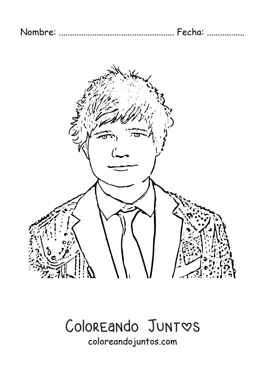 Imagen para colorear de Ed Sheeran animado