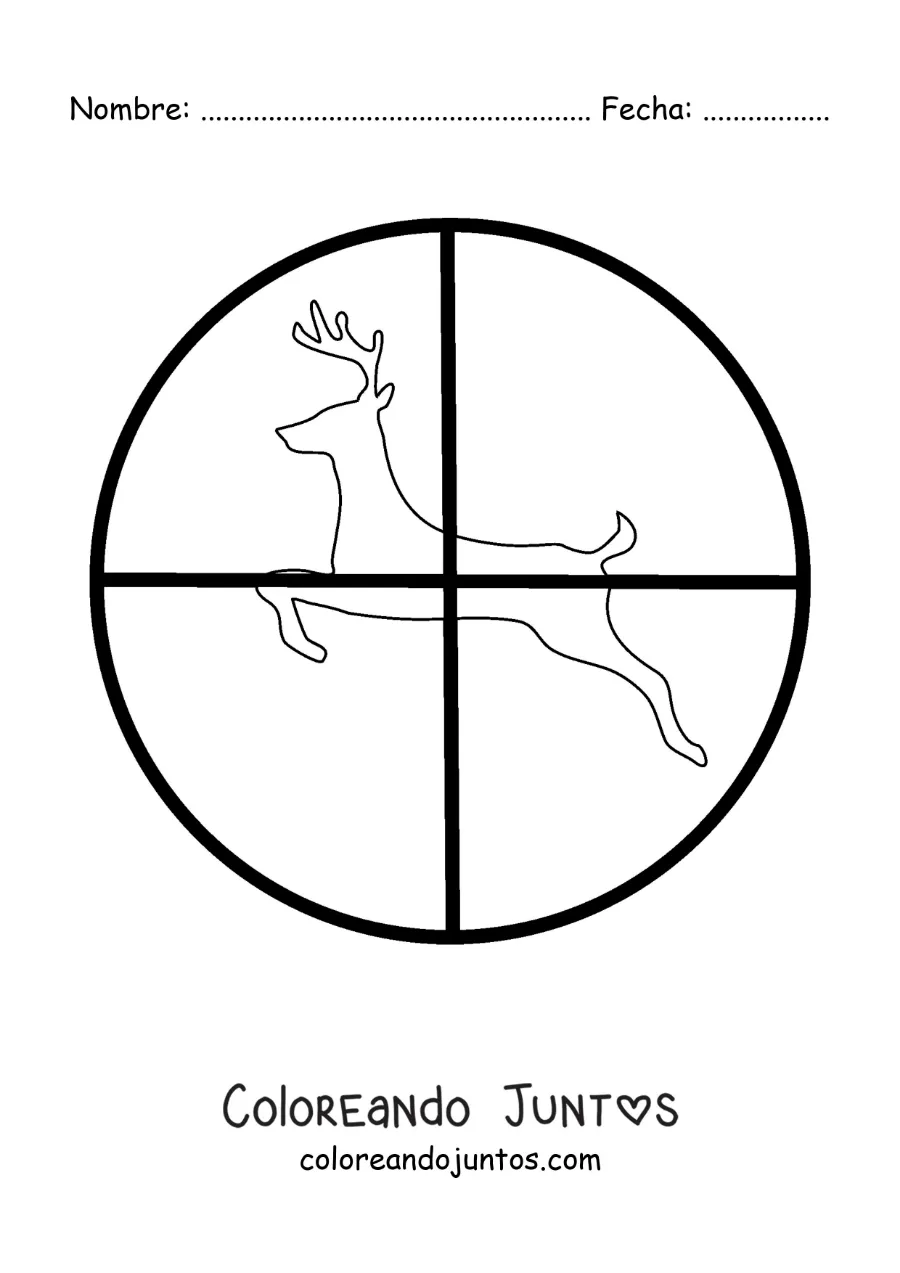 Imagen para colorear de símbolo de cacería de ciervos