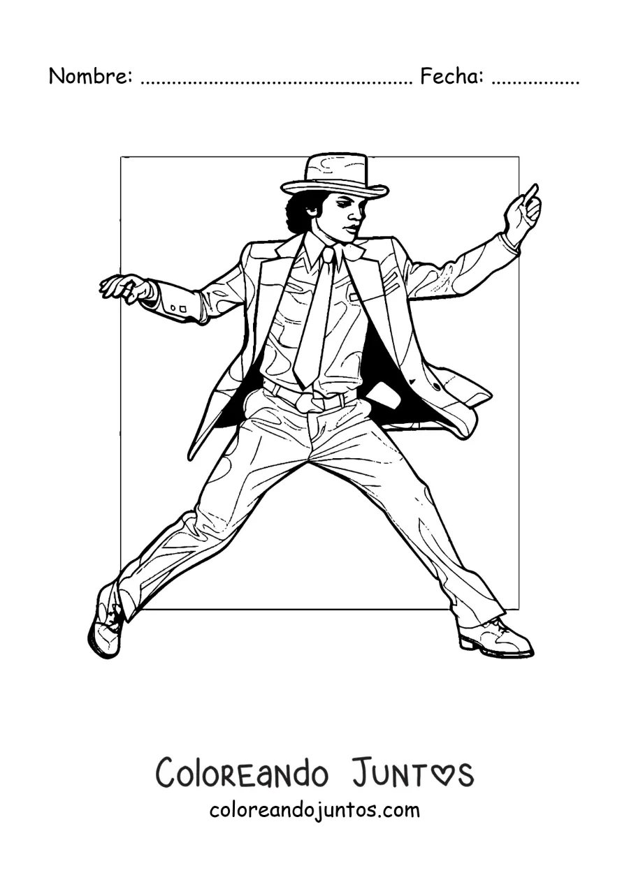 Imagen para colorear de Michael Jackson bailando