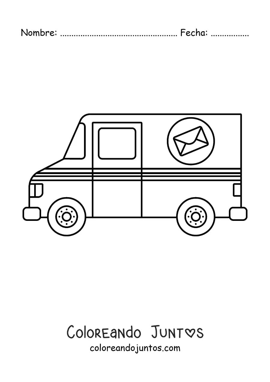 Imagen para colorear de un camión del servicio postal