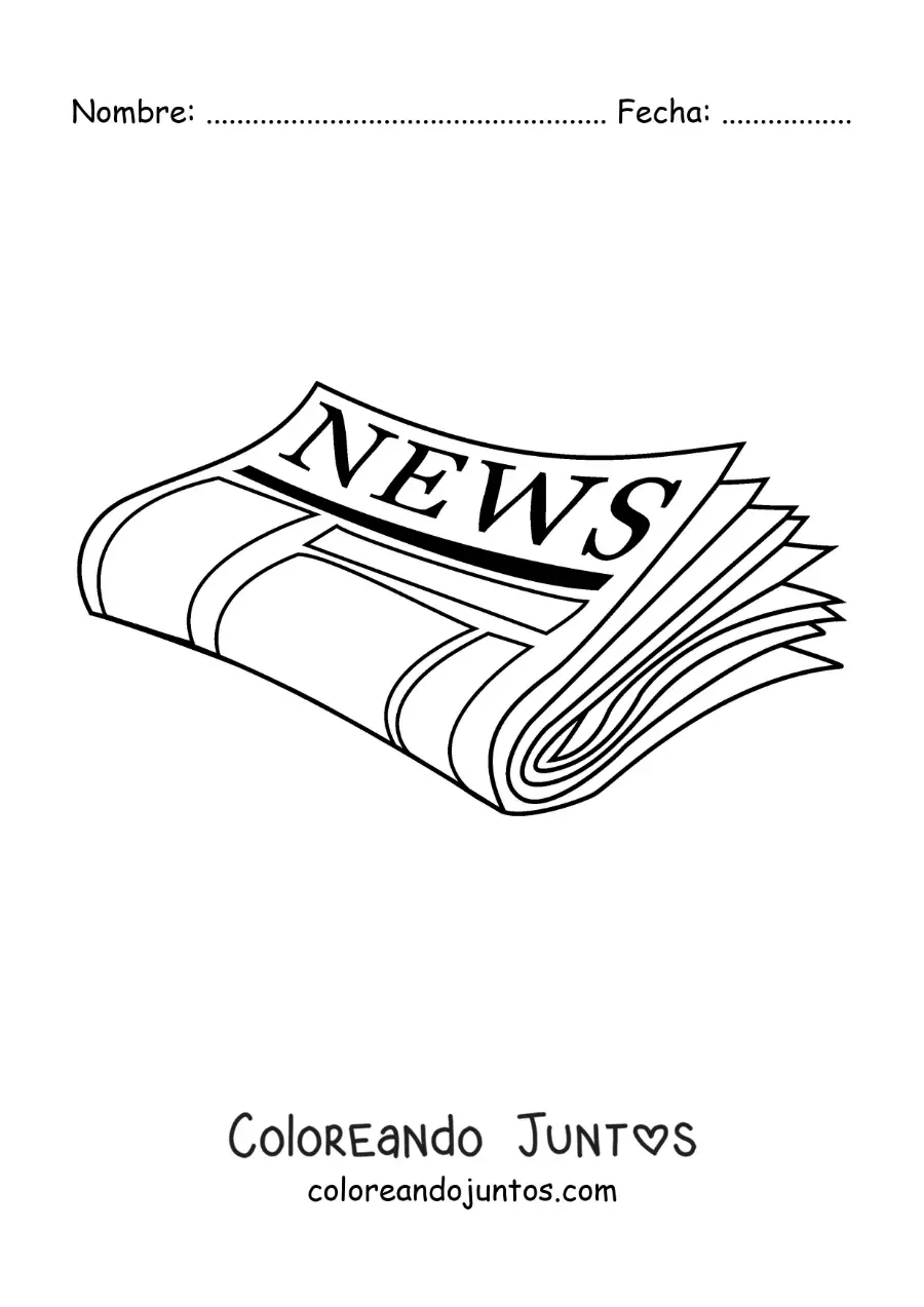 Imagen para colorear de un periódico