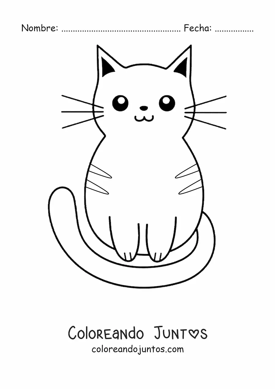 Imagen para colorear de un gato sentado