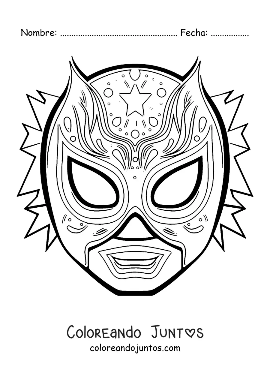 Imagen para colorear de máscara de luchador