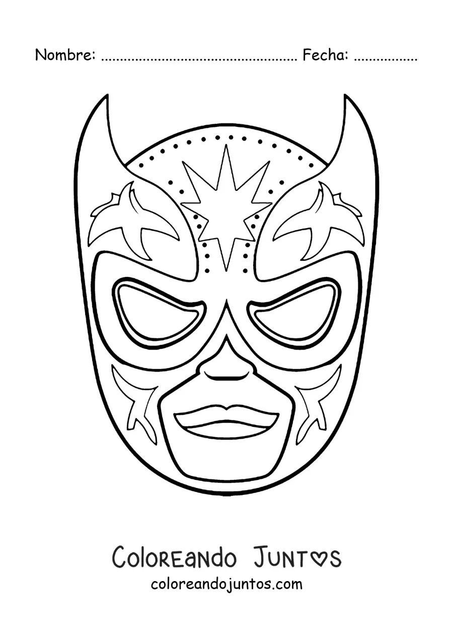 Imagen para colorear de máscara de lucha libre para niños