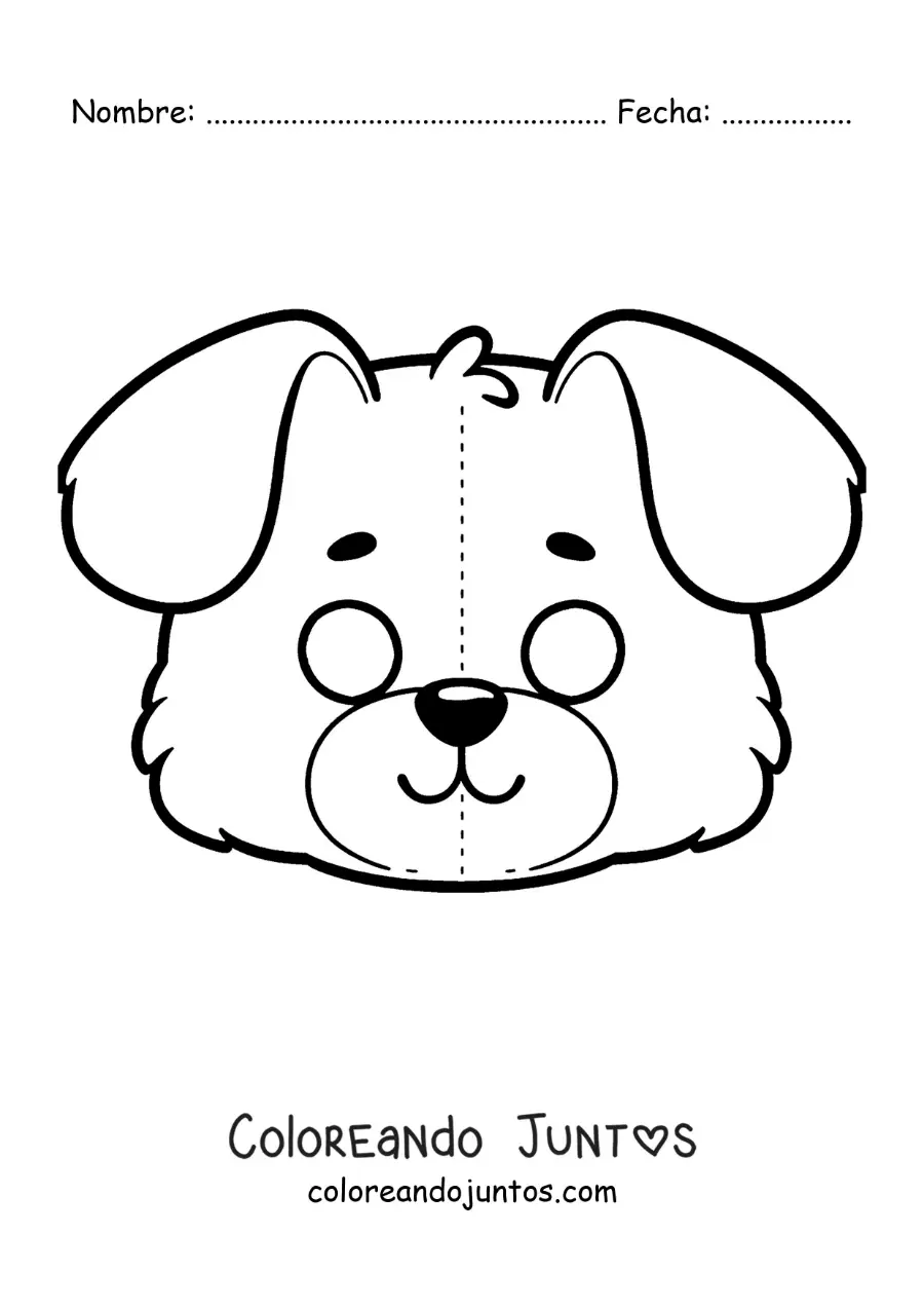 Imagen para colorear de máscara de perro para recortar