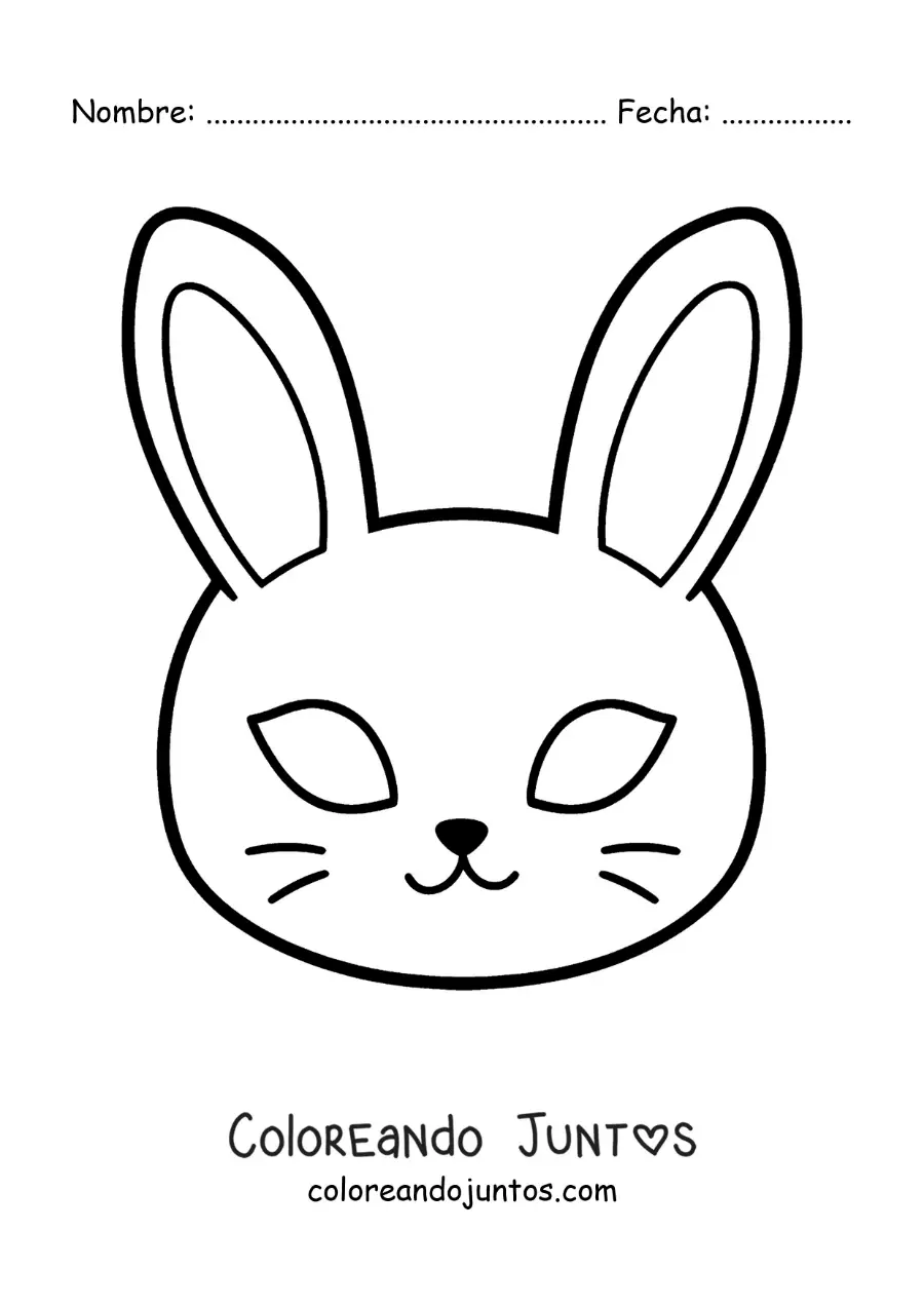 Imagen para colorear de máscara de conejo