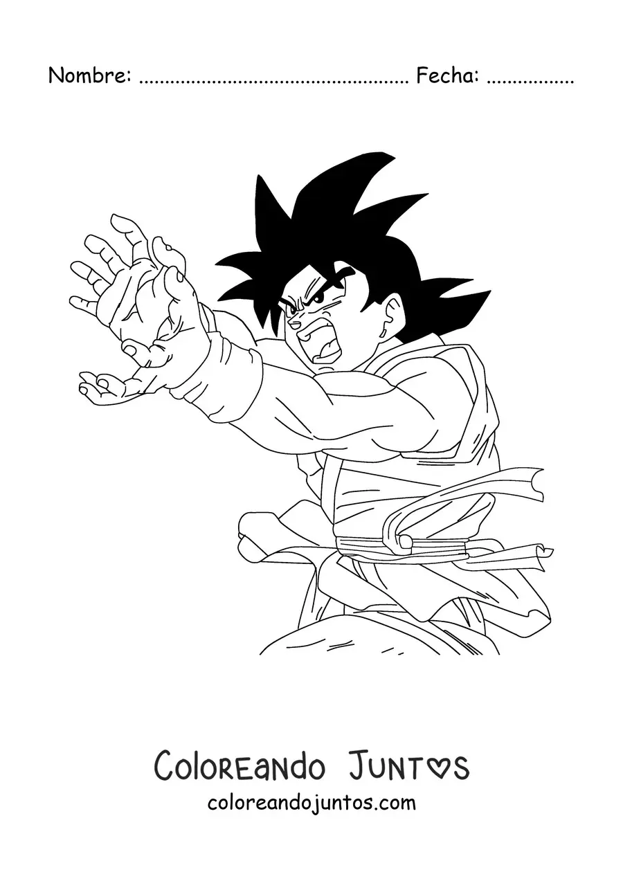 Goku haciendo el Kamehameha | Coloreando Juntos