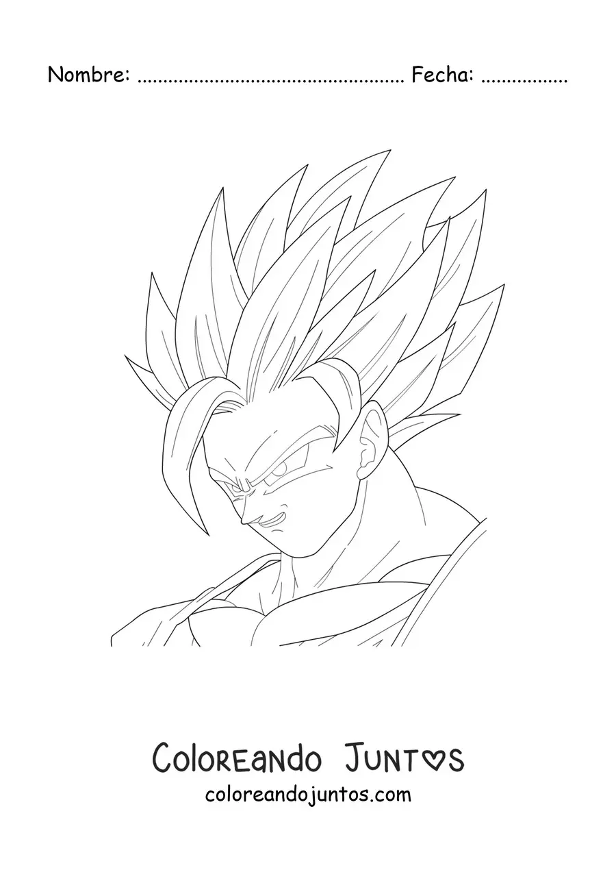 Cara de Goku Super Saiyajin | Coloreando Juntos