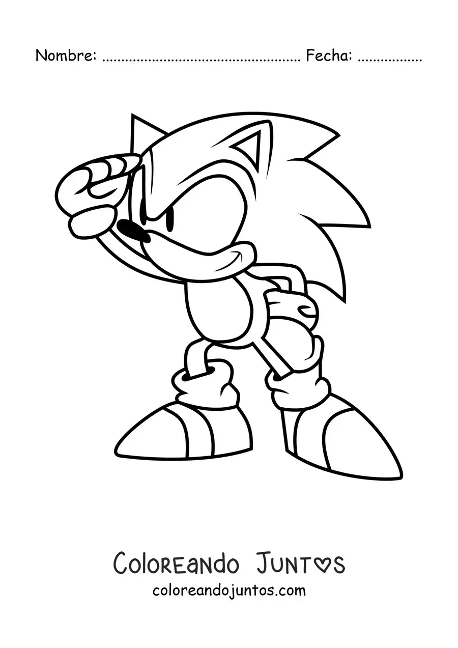Imagen para colorear de Sonic clásico