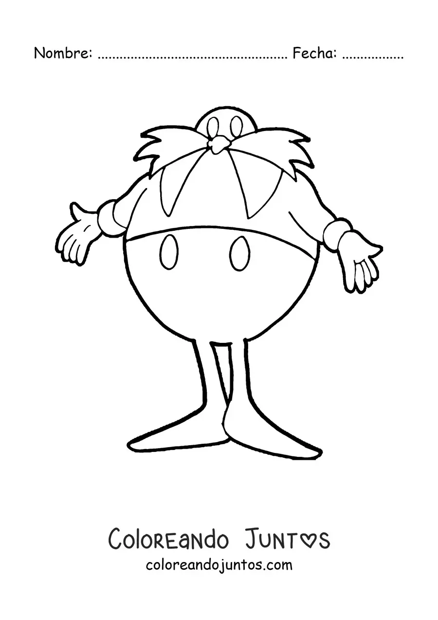 Imagen para colorear del Doctor Eggman de Sonic