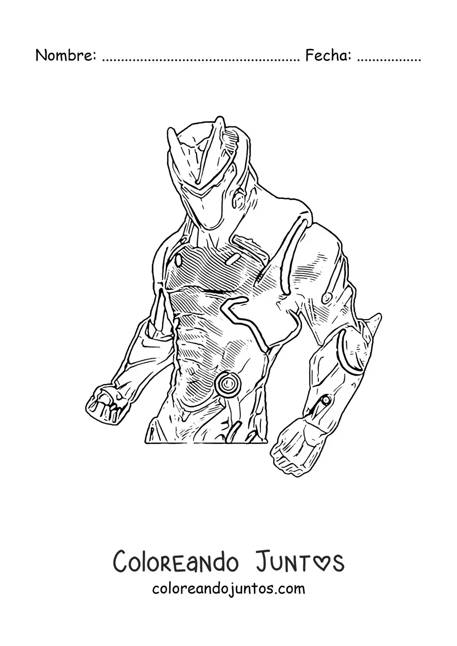Imagen para colorear de Omega de Fortnite en pose de lucha