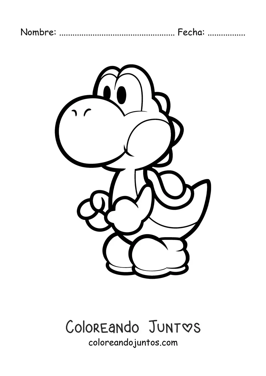 Imagen para colorear de Yoshi de Mario Bros