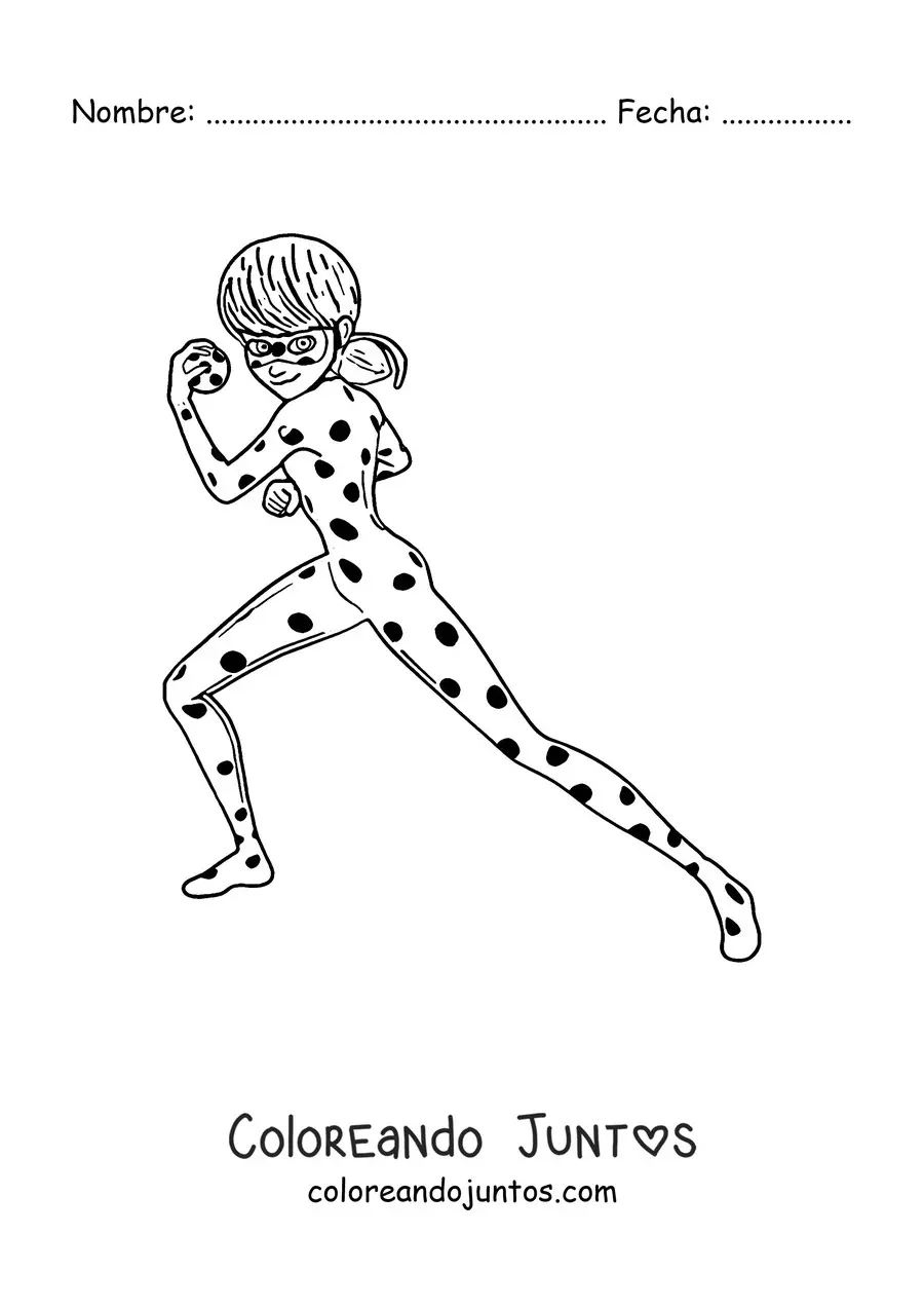 Imagen para colorear de Ladybug con su yoyo