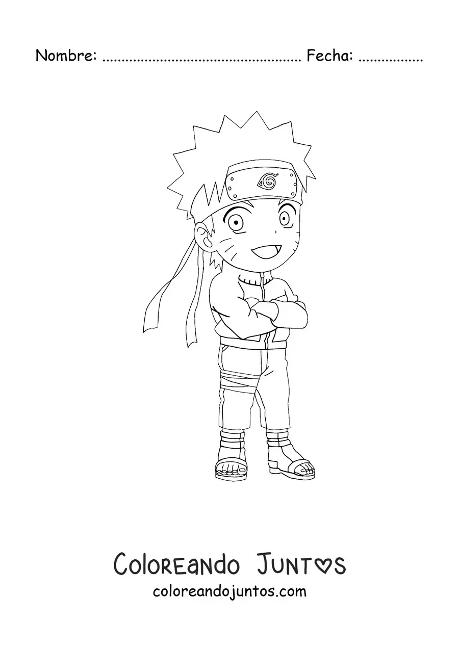 Imagen para colorear de Naruto chibi