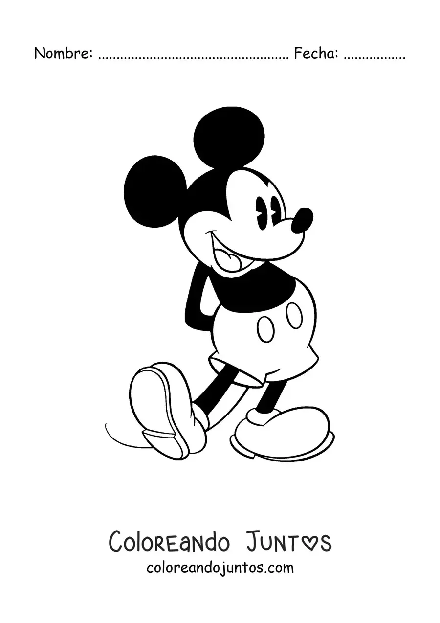 Imagen para colorear de Mickey Mouse clásico