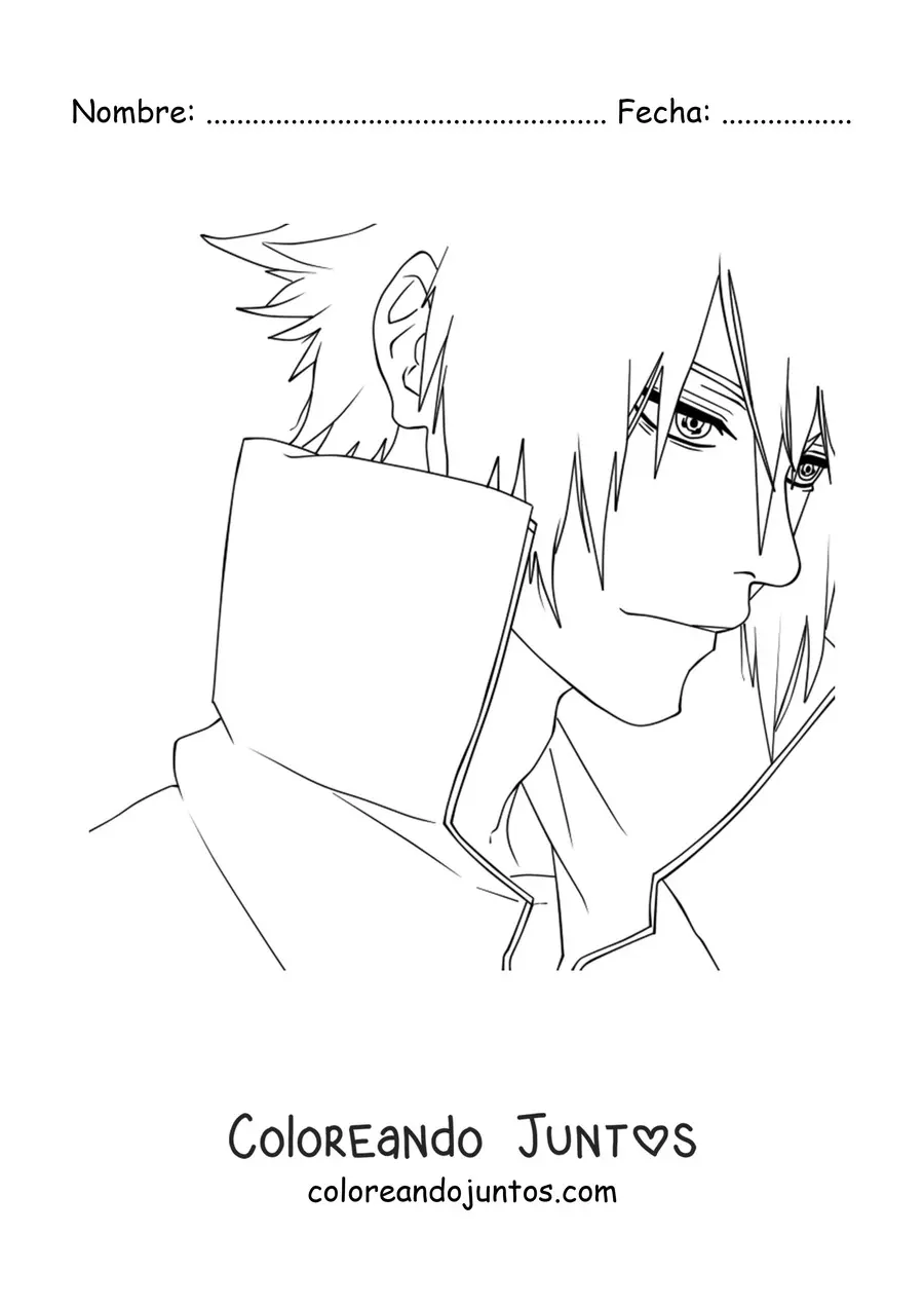 Imagen para colorear de Sasuke con el Rinnegan