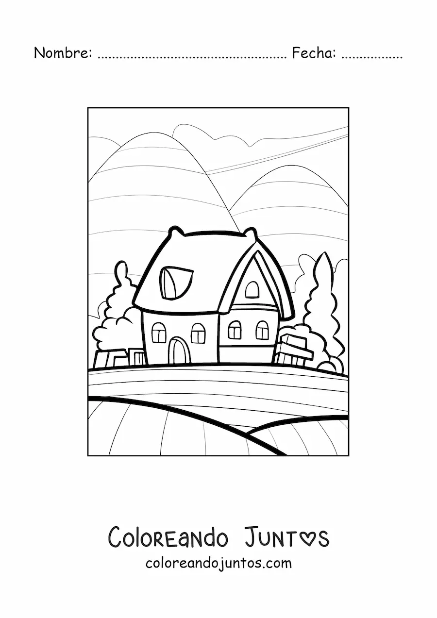 Imagen para colorear de una casa de campo