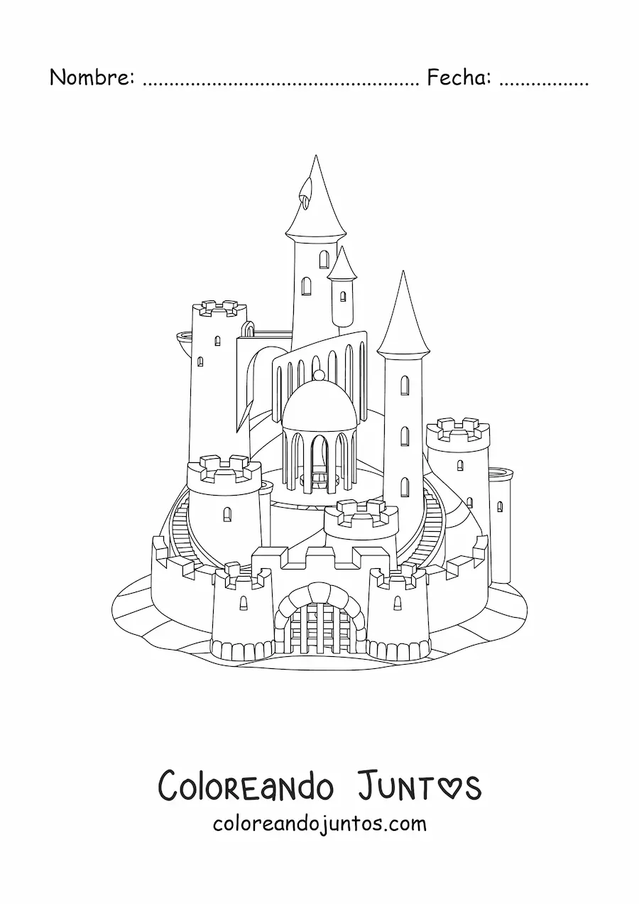 Imagen para colorear de un castillo medieval