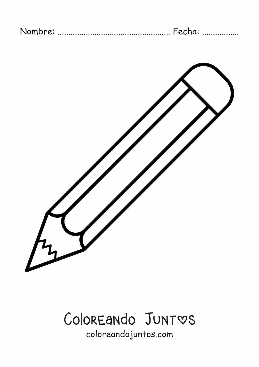Imagen para colorear de un lápiz sencillo