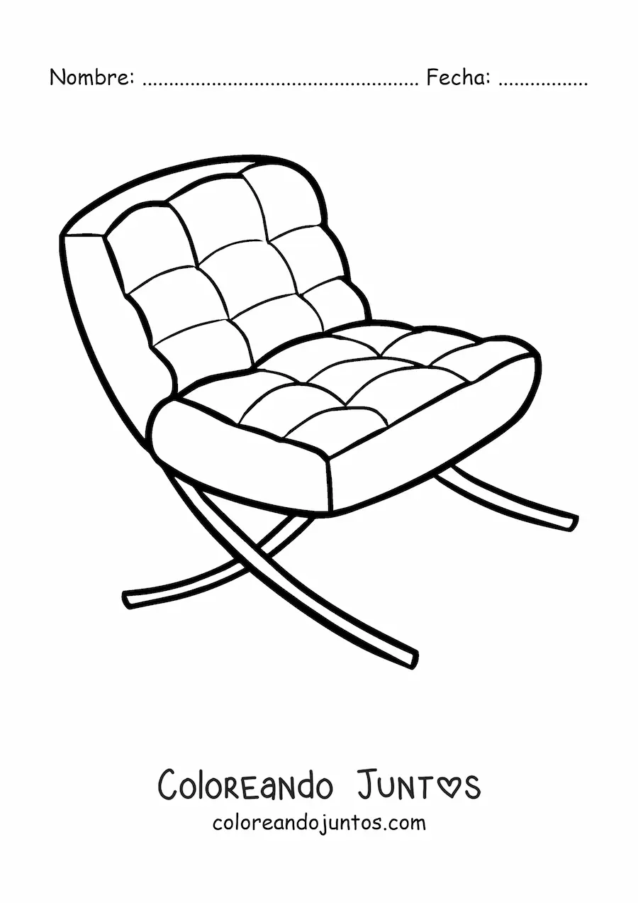 Imagen para colorear de una silla moderna