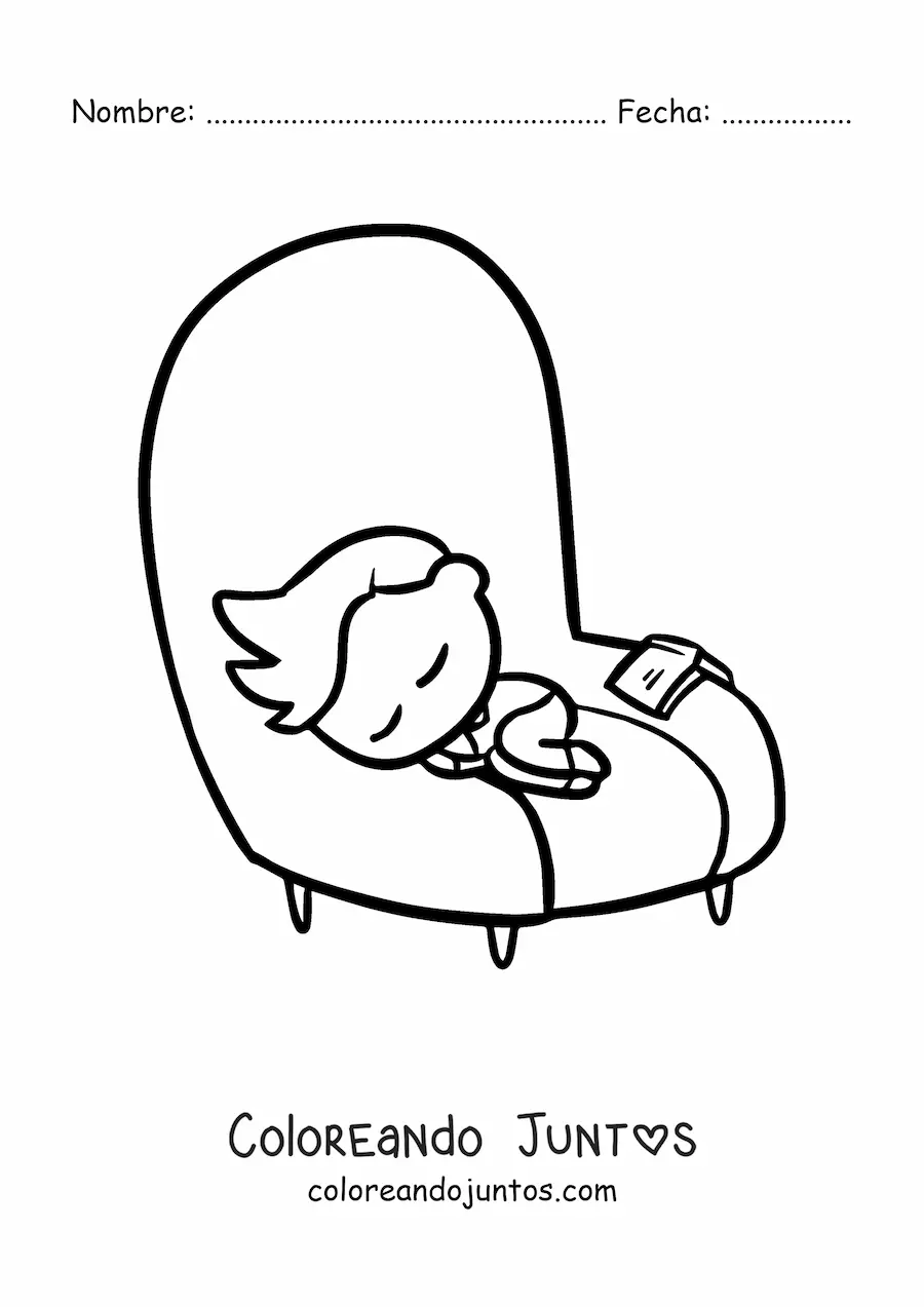 Niño durmiendo en un sillón | Coloreando Juntos