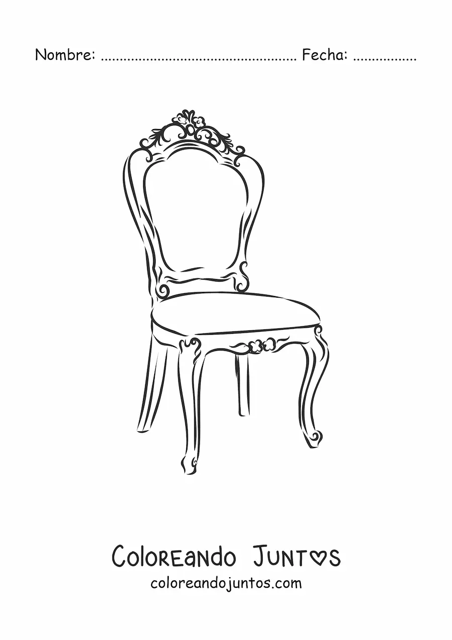 Imagen para colorear de una silla antigua