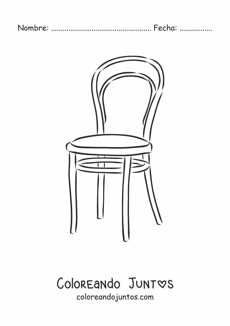 Imagen para colorear de una silla de metal