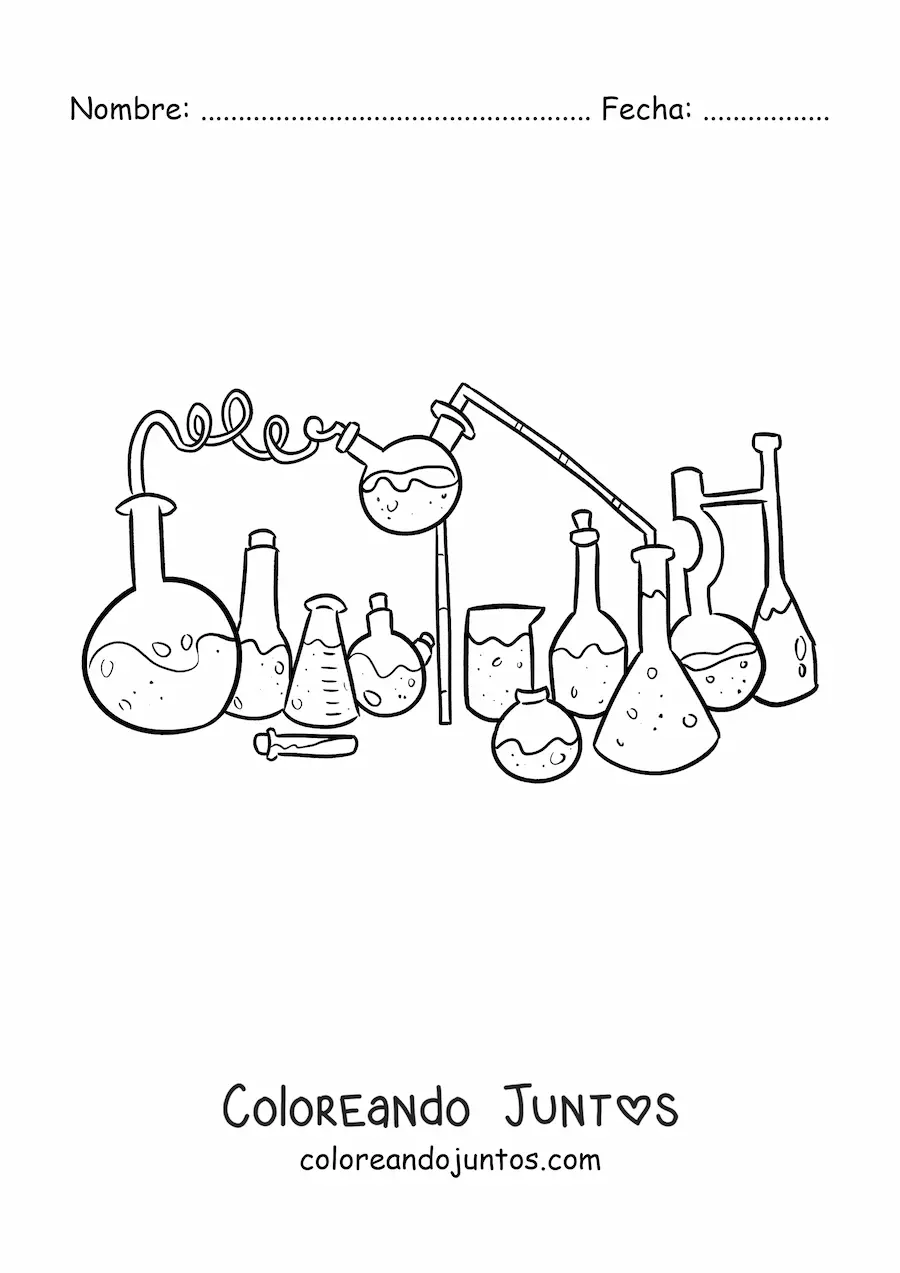 Imagen para colorear de instrumentos químicos