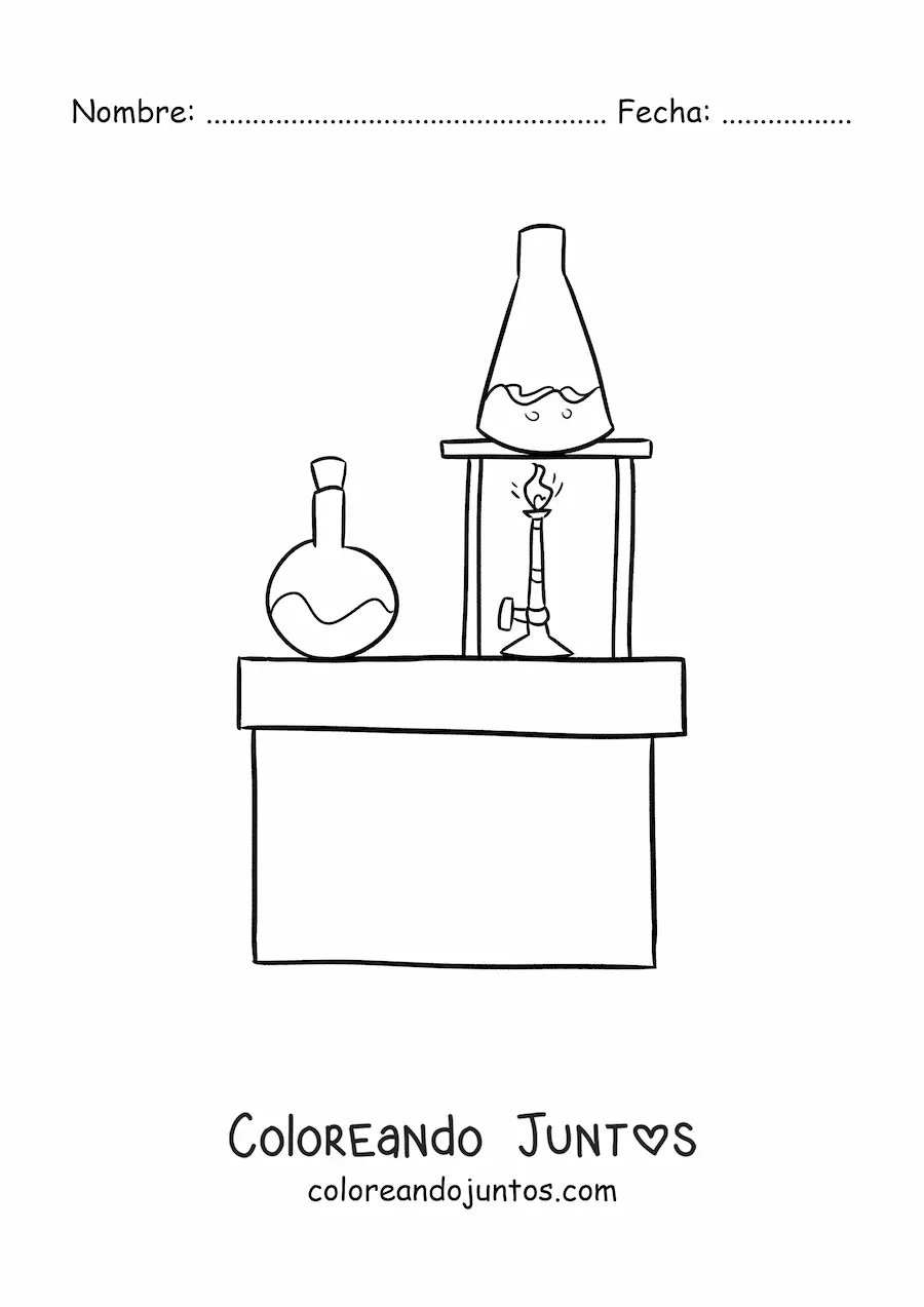 Imagen para colorear de un laboratorio químico