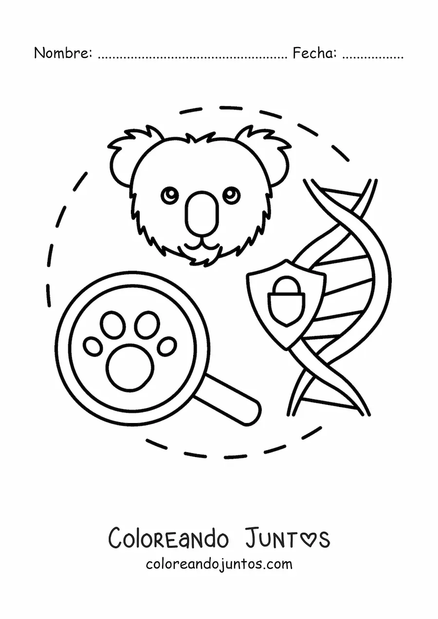 Imagen para colorear de la genética de la conservación