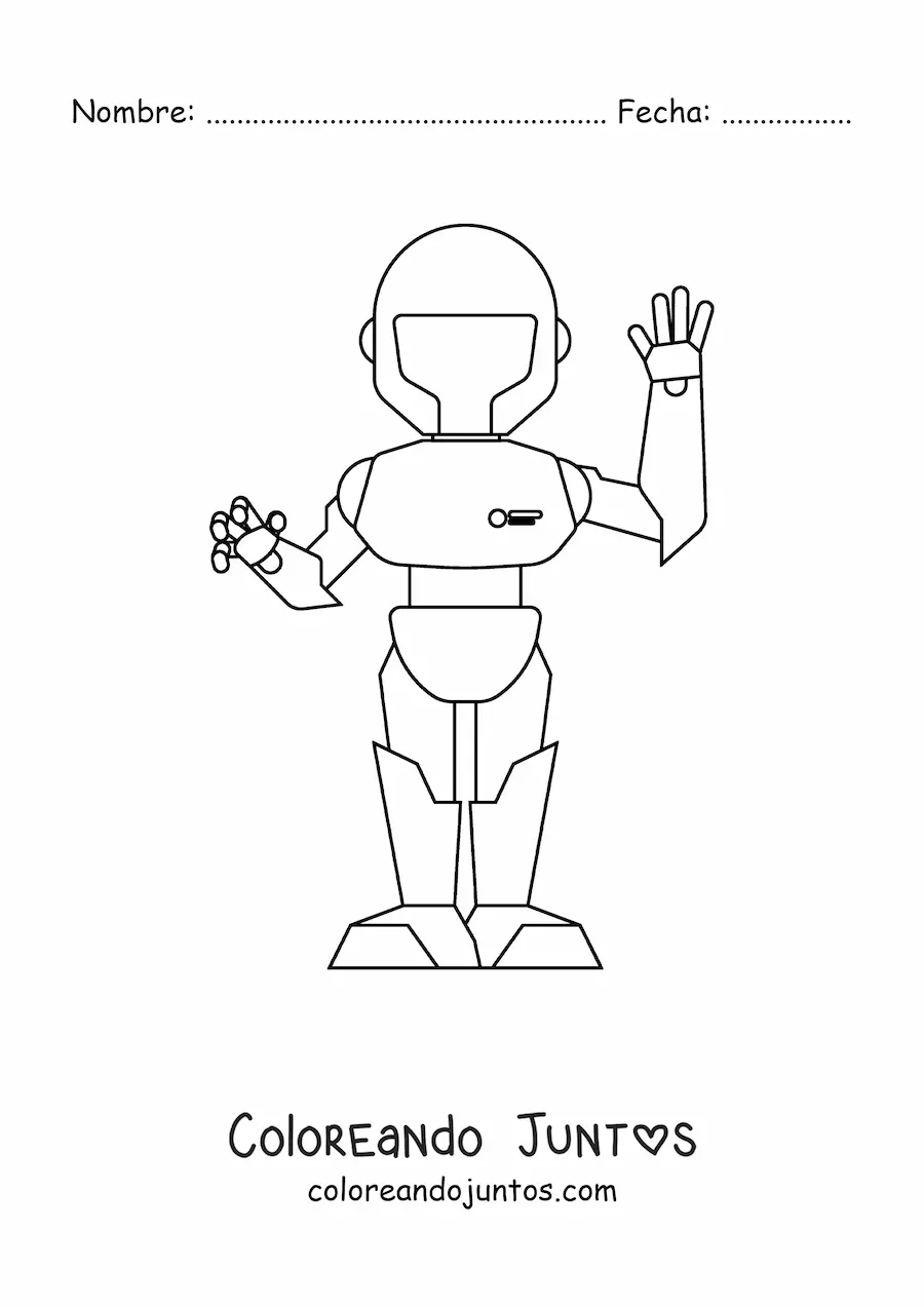 Imagen para colorear de un robot humanoide