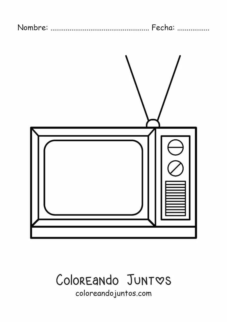Imagen para colorear de un televisor viejo
