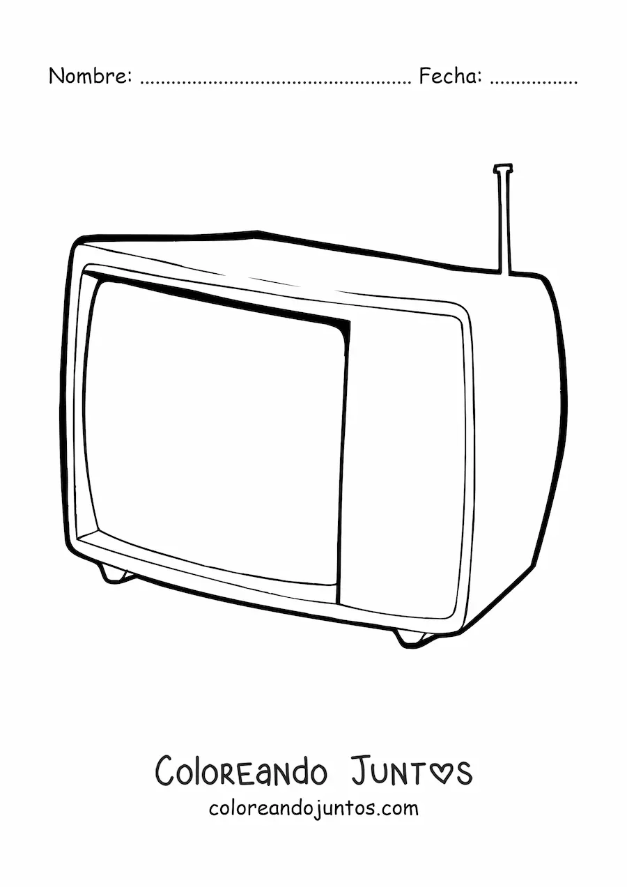 Imagen para colorear de un televisor