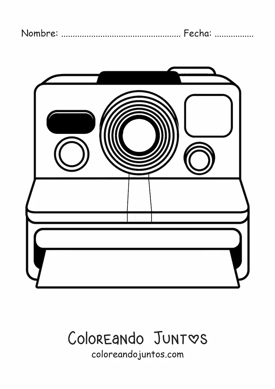 Imagen para colorear de una cámara Polaroid antigua