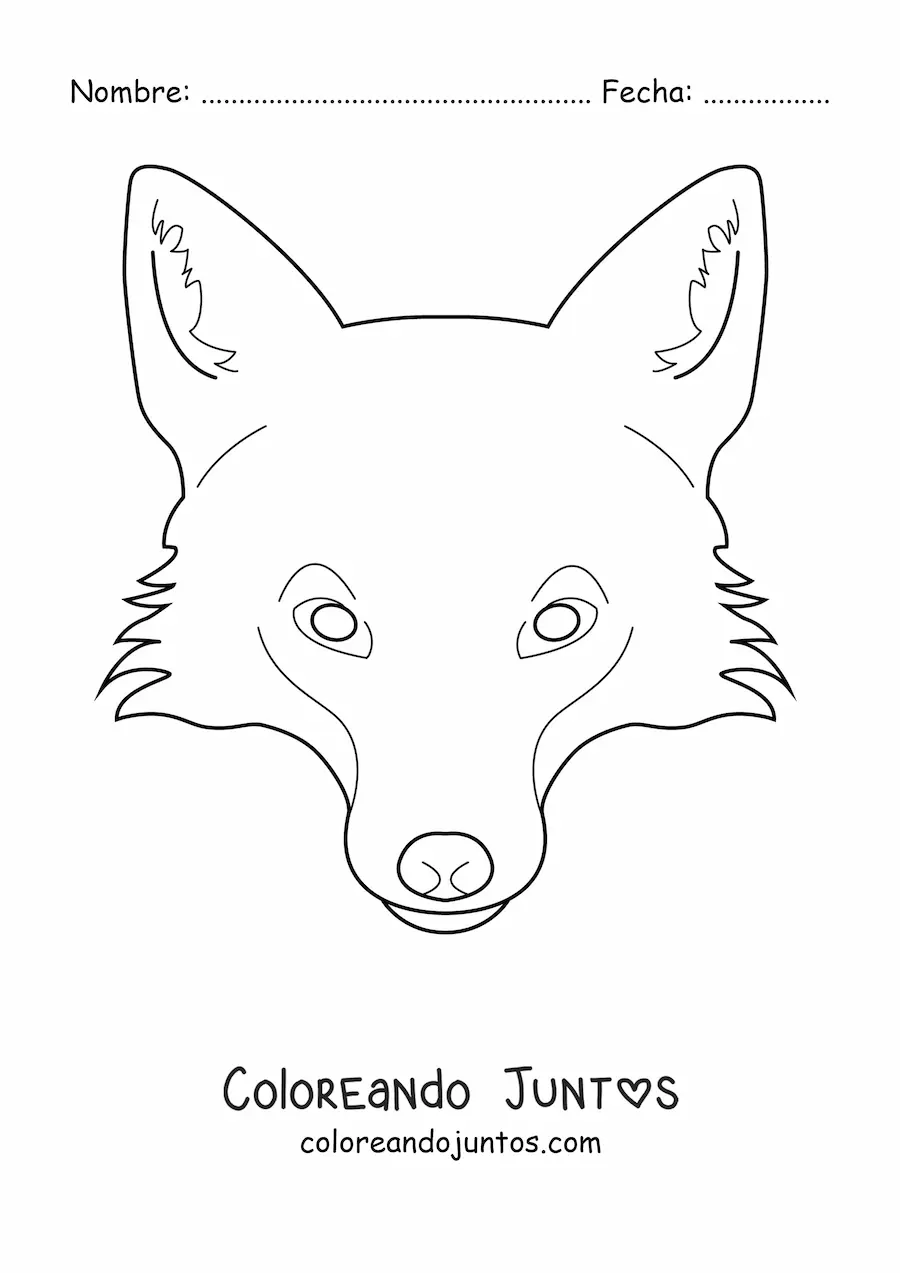 Imagen para colorear de la cara de un zorro salvaje