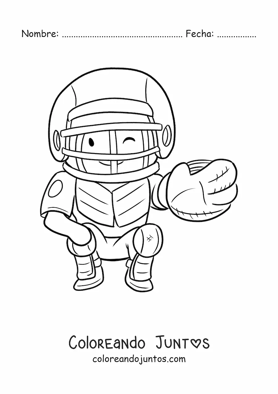 Imagen para colorear de un cácher kawaii