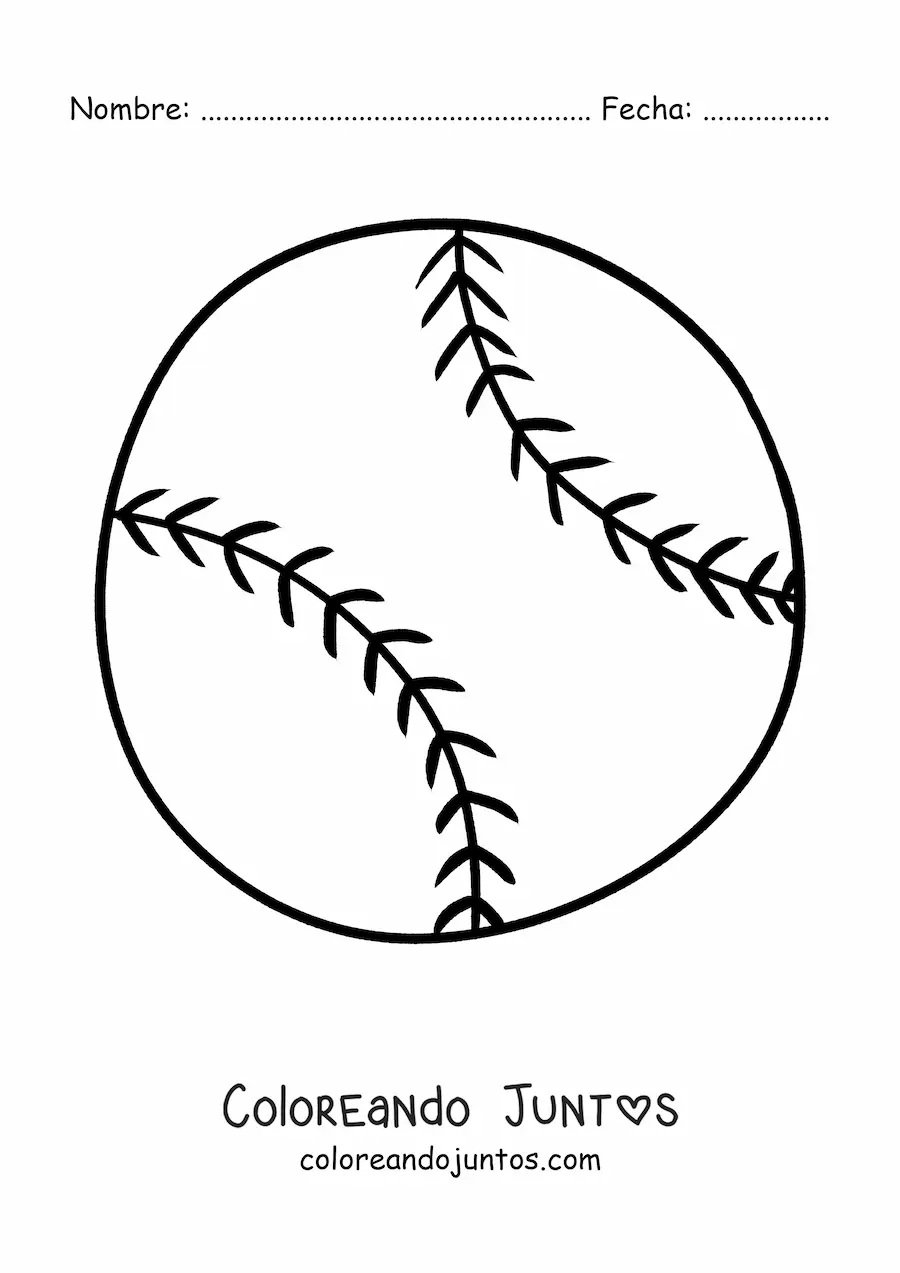Imagen para colorear de una pelota de béisbol