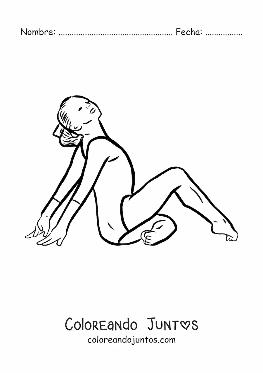 Imagen para colorear de una mujer haciendo gimnasia artística