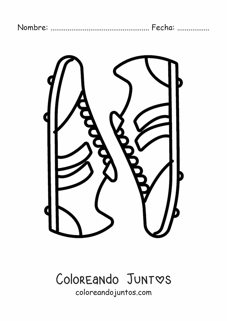 Imagen para colorear de un par de zapatos de fútbol