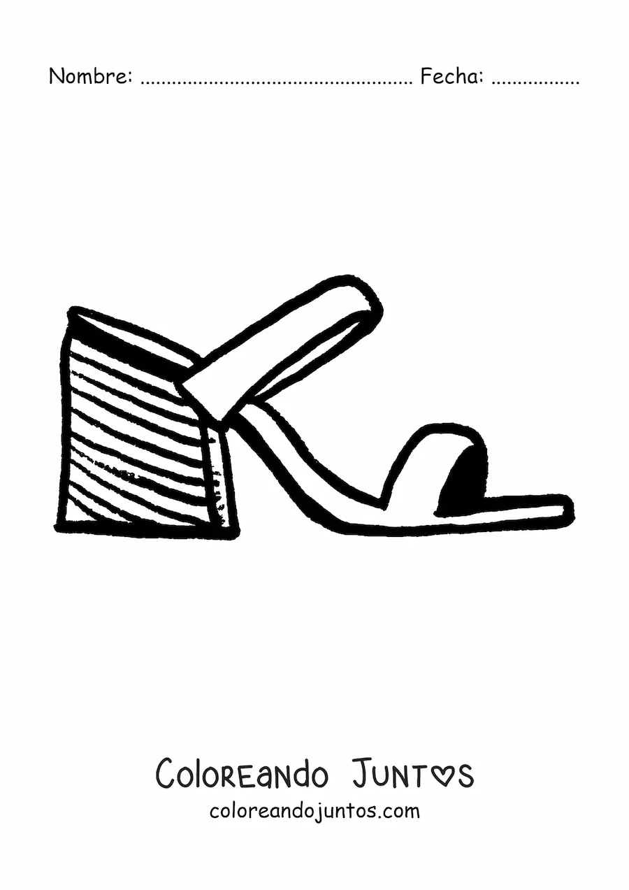 Imagen para colorear de una sandalia de verano sencilla