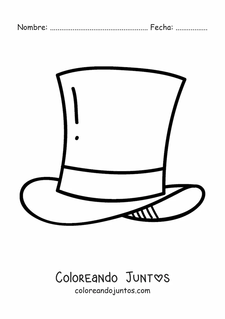 Imagen para colorear de un sombrero de copa