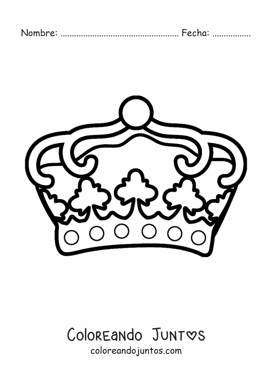 Imagen para colorear de una corona de rey
