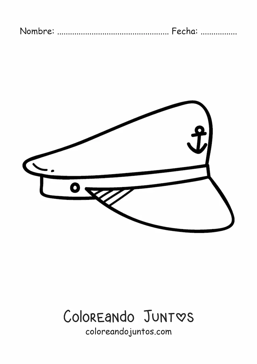Imagen para colorear de un sombrero de policía