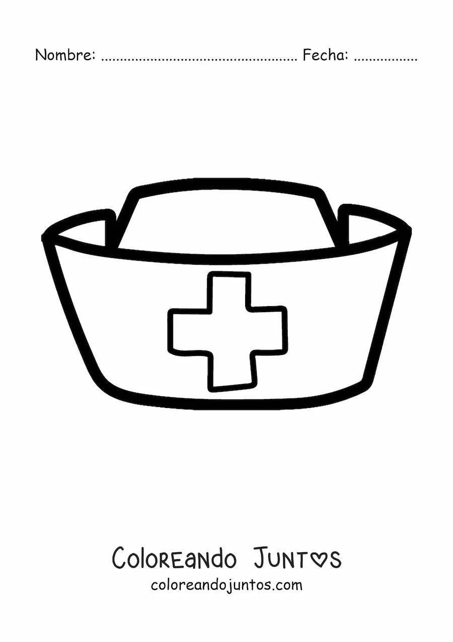 Imagen para colorear de un sombrero de enfermera