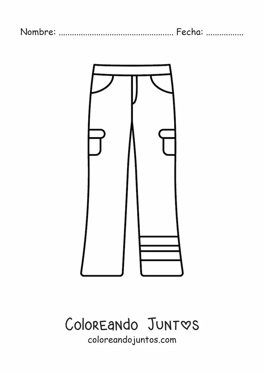Imagen para colorear de un par de pantalones divertidos